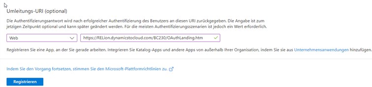 Anwendung registrieren