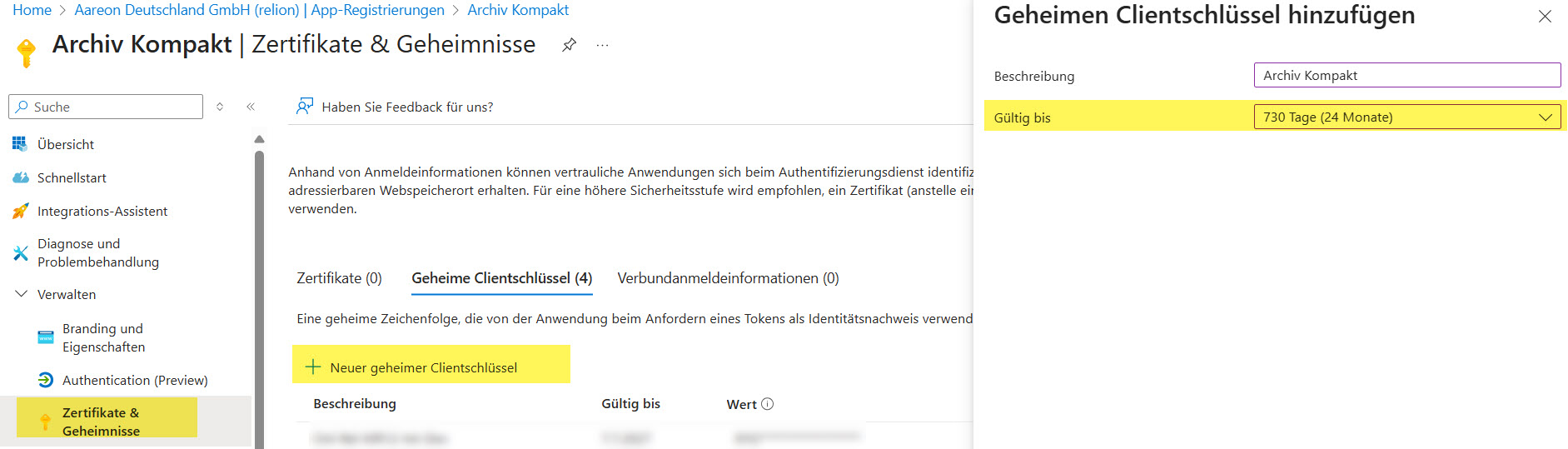 Anmeldeinformationen