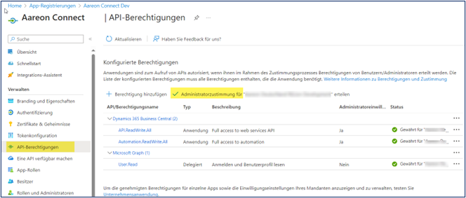 API Berechtigung