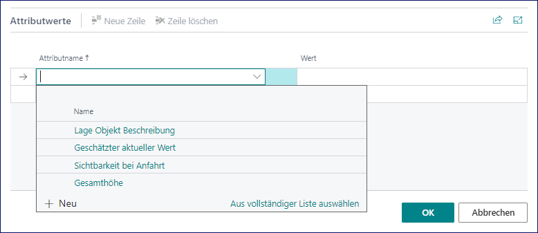 Auswählen Attribute