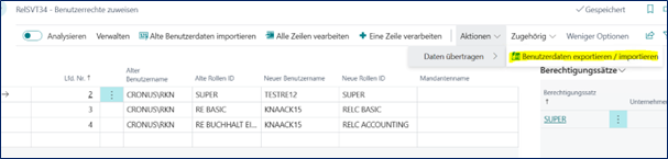 Benutzerdaten zuweisen