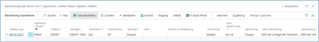 Abrechnung Ausnahmen