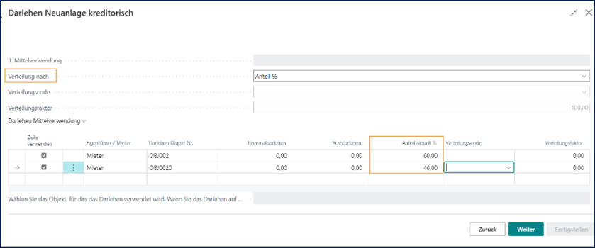 Neuanlage kreditorisch