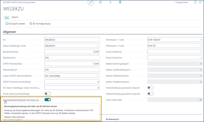 Buchungsbeschreibung