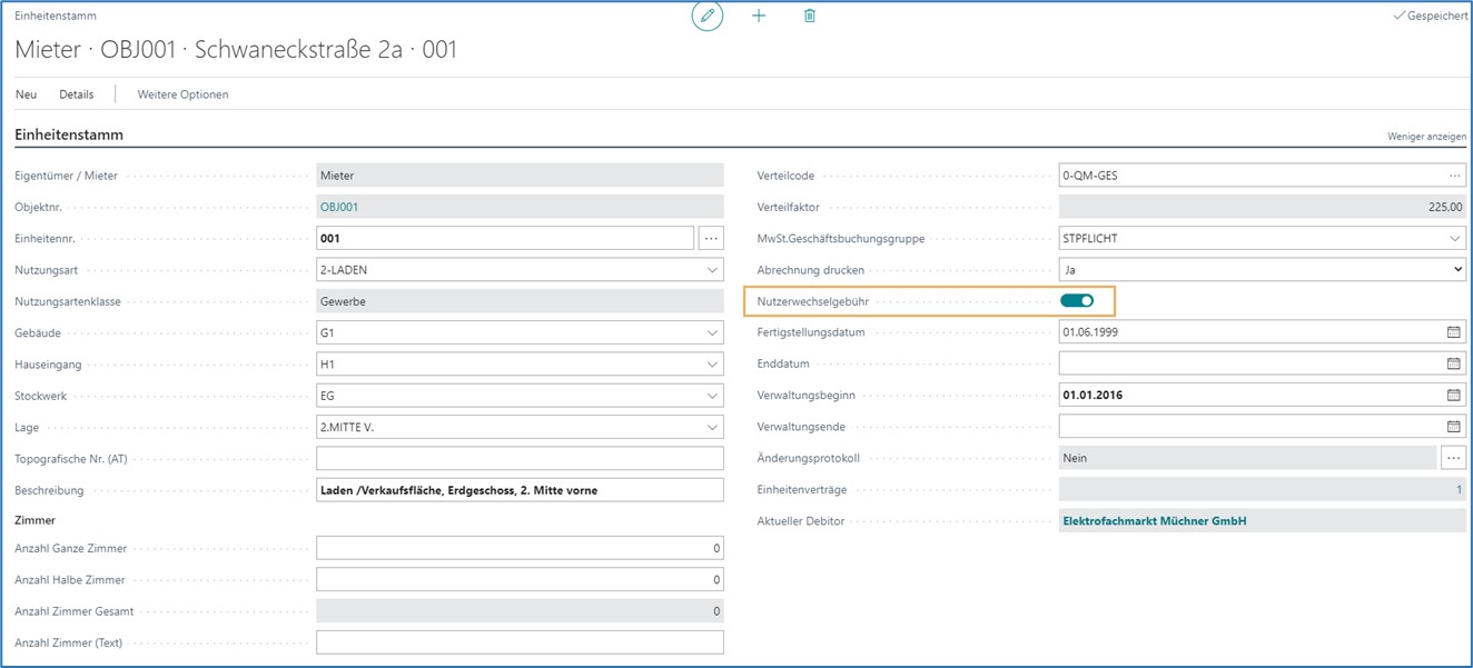 Nutzerwechselgebühr