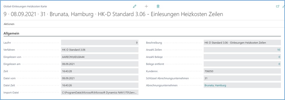 Einlesungen HK Karte