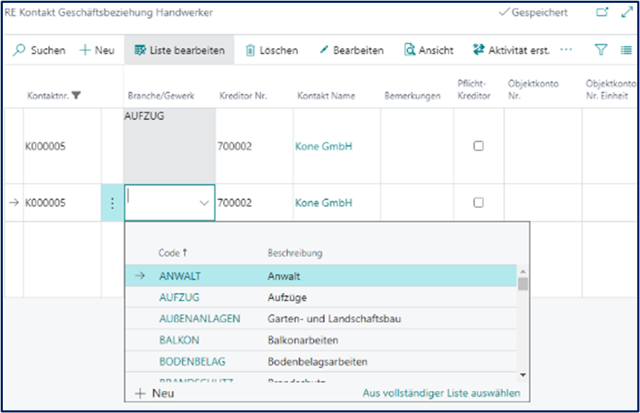 KontaktGeschäftsbeziehung