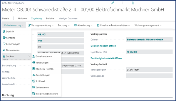 Einheitenvertragkarte