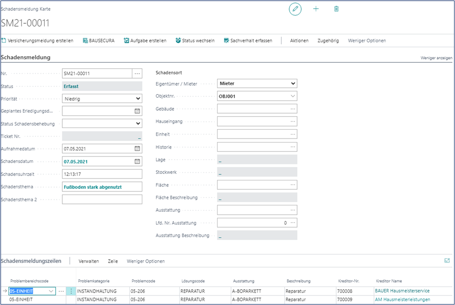 SchadensmeldungKarte