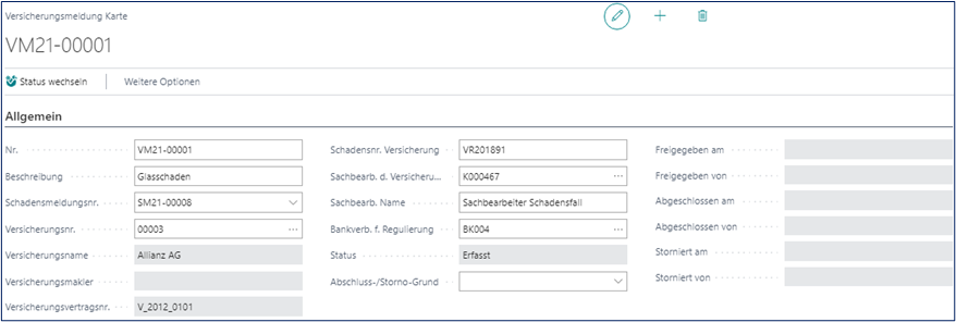 Versicherungsmeldung