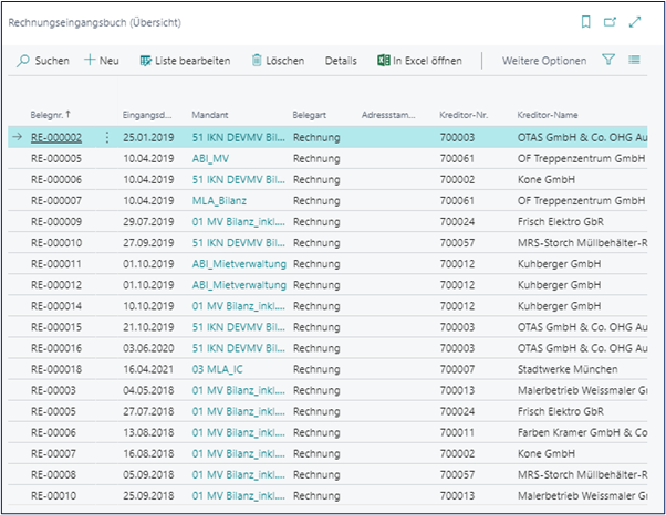 Rechnungseingangsbuch