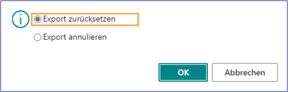Export zurücksetzen