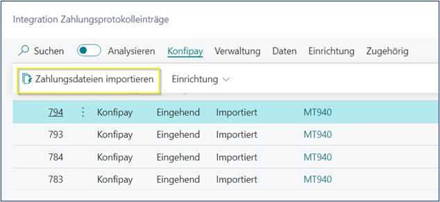 zahlungsdatei importieren