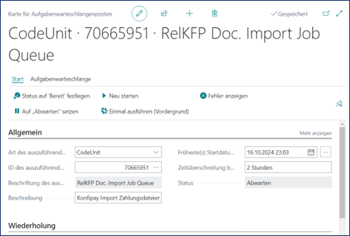 Aufgabenwarteschlangenposten