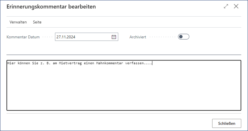 Erinnerungskommentar