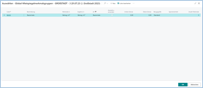 Mietspiegelmerkmalsgruppen