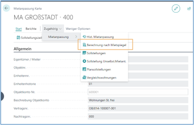 Berechnung nach Mietspiegel