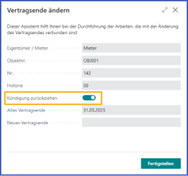 Kündigung zurücksetzen