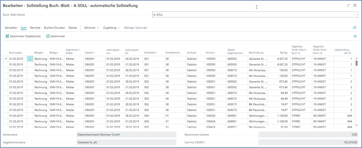 Sollstellungs BuchblattVertrag