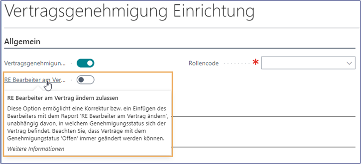 Vertragsgenehmigung Einrichtung