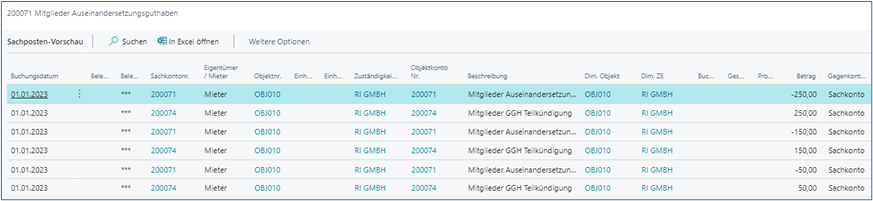 Auseinersetzungsguthaben