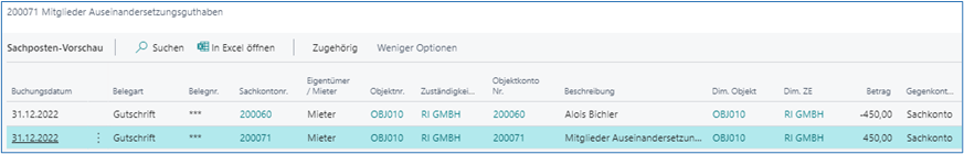 Auseinersetzungsguthaben