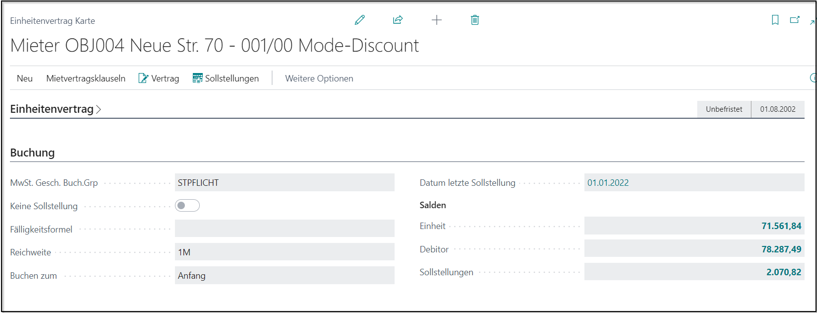 Einheitenvertrag Karte