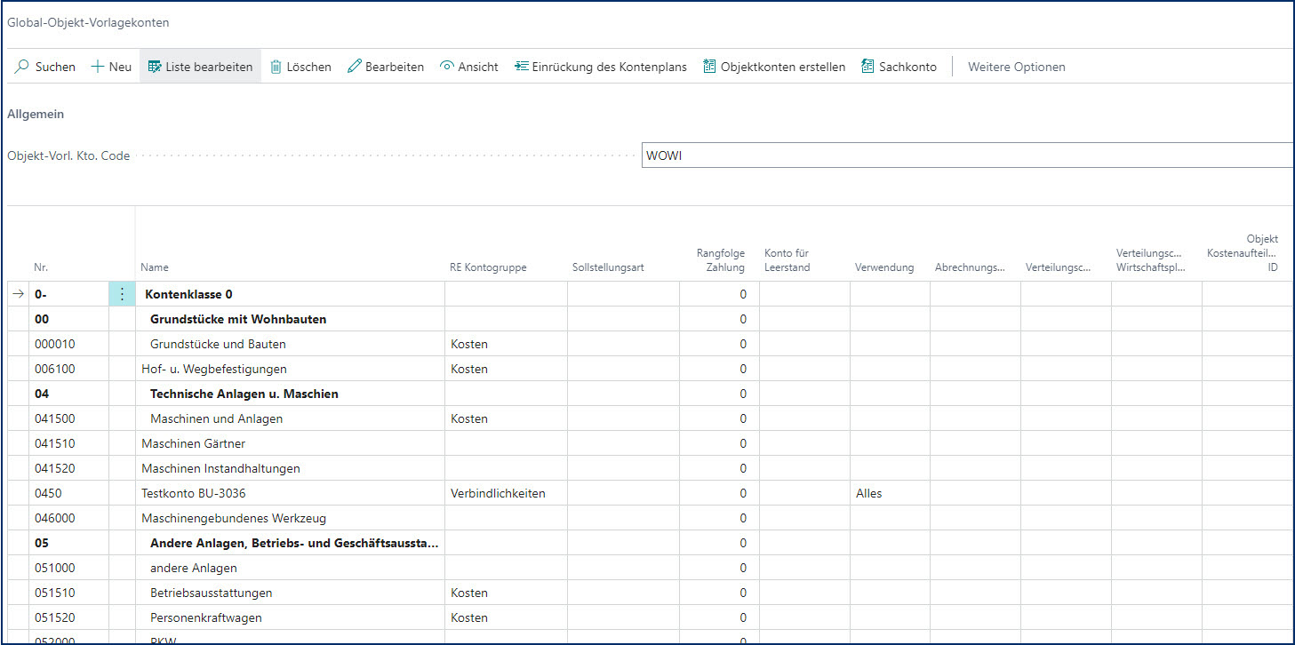 Global-Objekt-Vorlagekonten