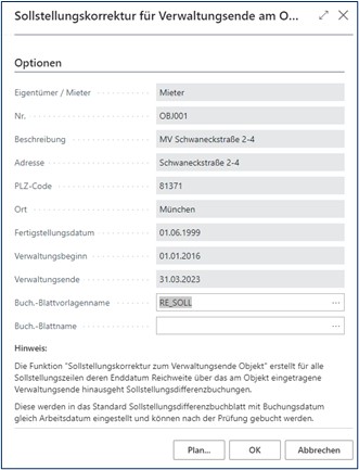 Sollstellungskorrektur