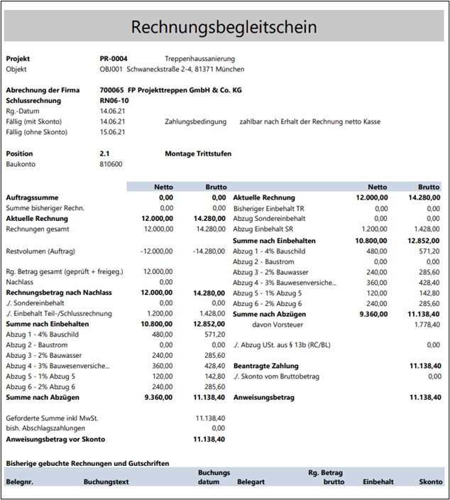 Rechnungsbegleitschein
