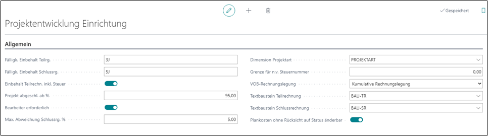 Projektentwicklung Einrichtung