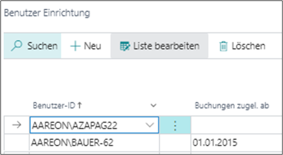 Benutzer Einrichtung