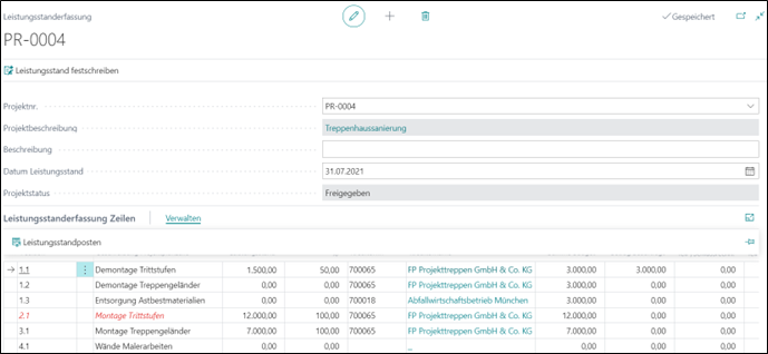 Leistungsstanderfassung