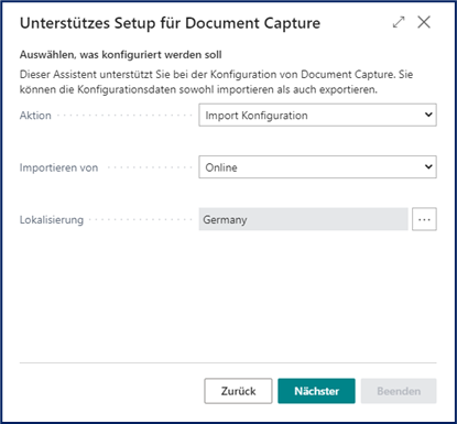 Import Konfiguration
