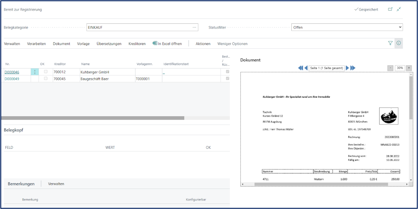 Bereit zur Registrierung