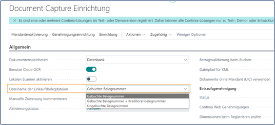 Document Capture Einrichtung