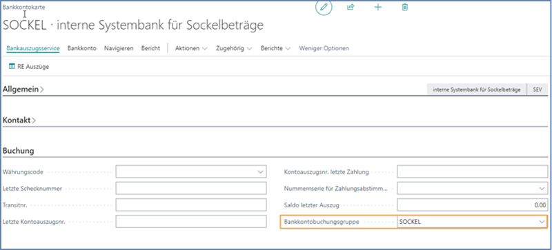 Bankkontobuchungsgruppe