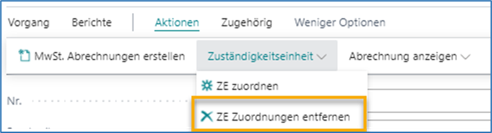 Zuordnung entfernen