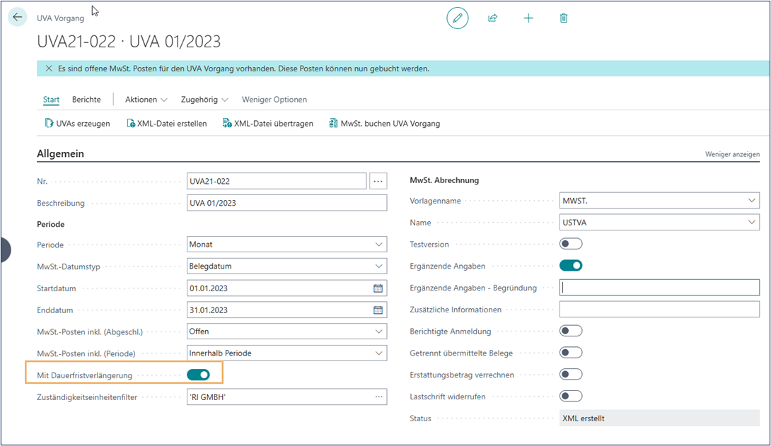 Dauerfristverlängerung