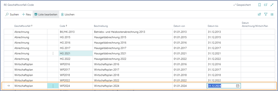 Geschäftsvorfall-Code