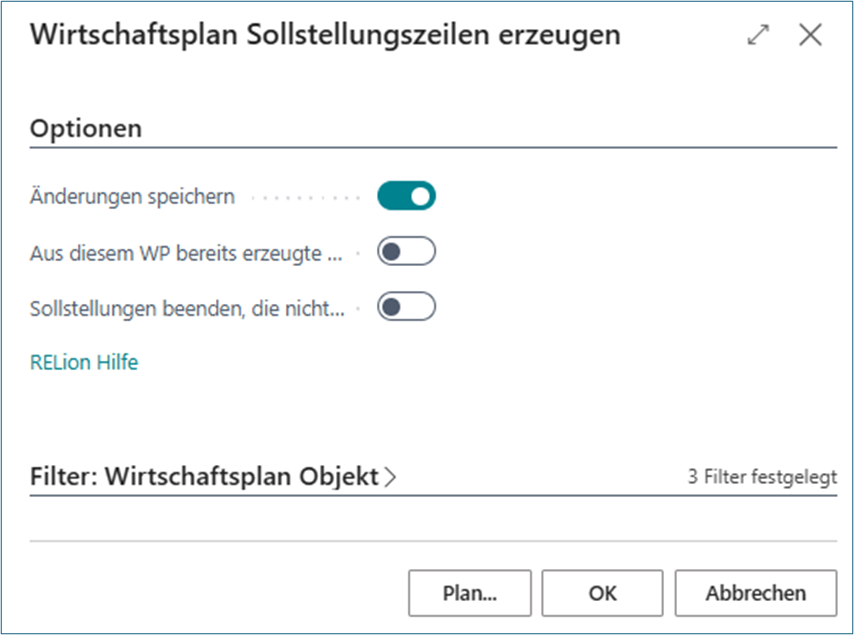 Sollstellungszeilenerzeugen