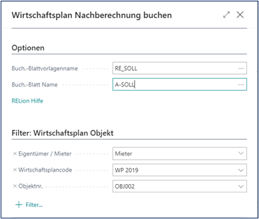 Nachberechnung buchen