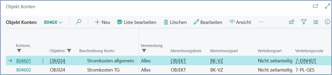 Objekt Konten