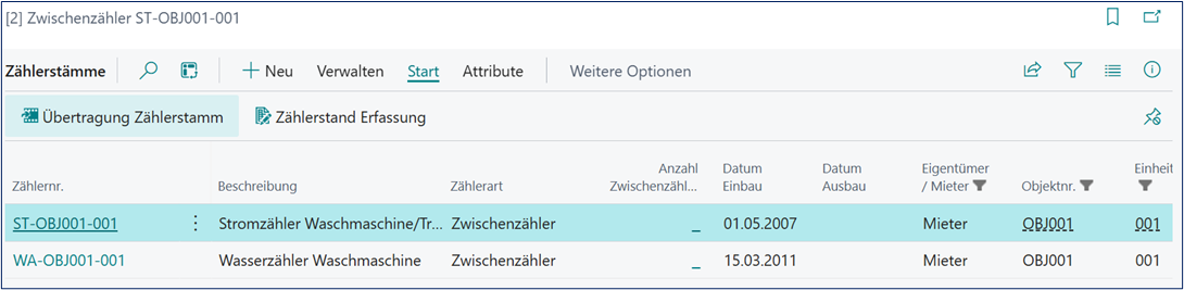 Zählerstämme