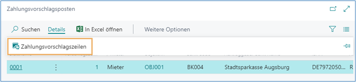 Zahlungsvorschlagsposten