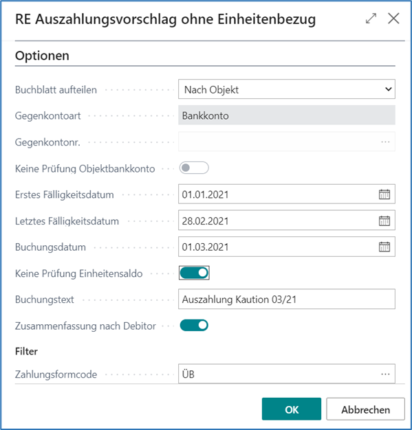 Auszahlungsvorschlag
