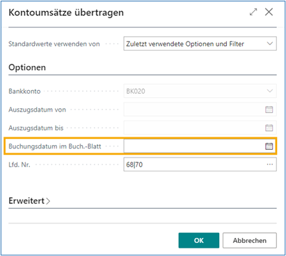 Buchungsdatum Report