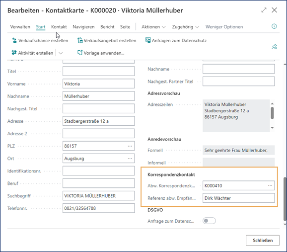 Korrespondenzkontakt