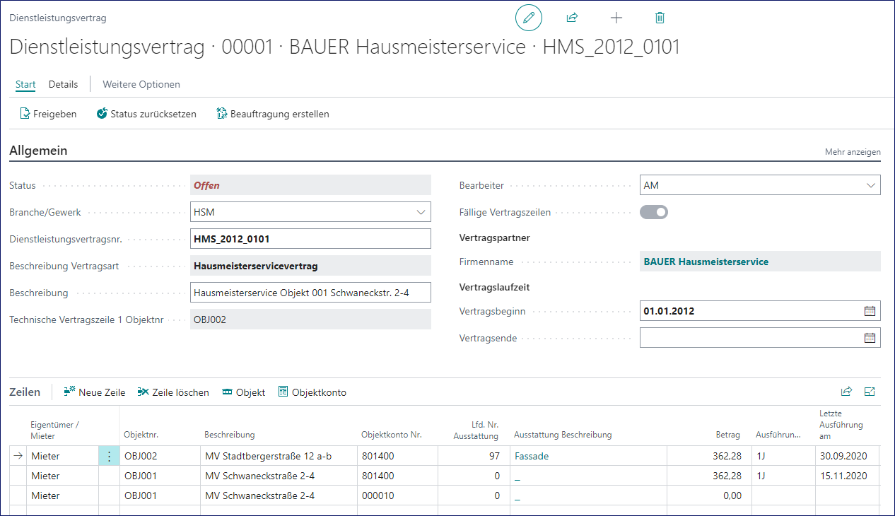 Dienstleistungsvertrag