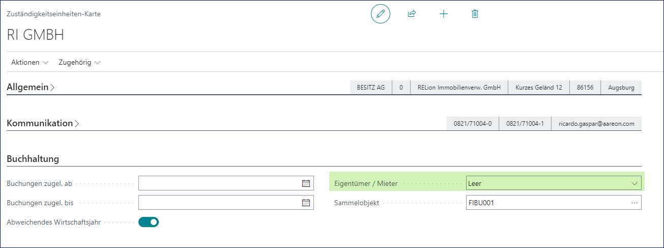 Zuständigkeitseinheiten Karte